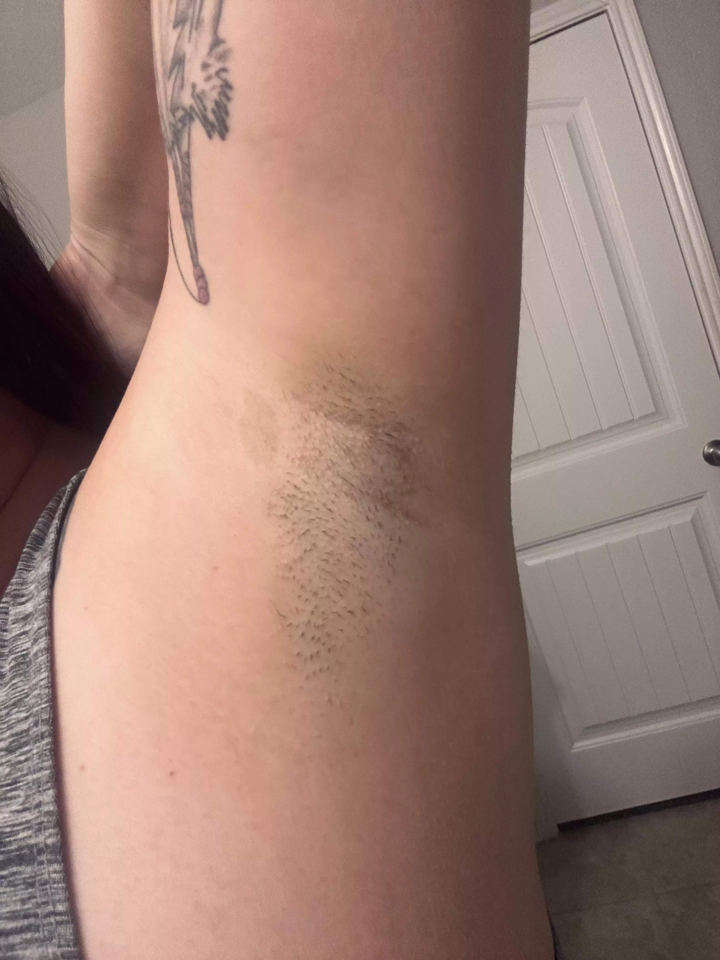 Just got back from the gym. Sweaty pits for your liking with a birth mark. posted by Xsavannahsavage