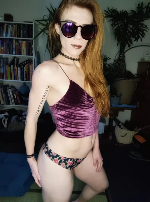 Love this purple velvet shirt (F) by RedTheRobin