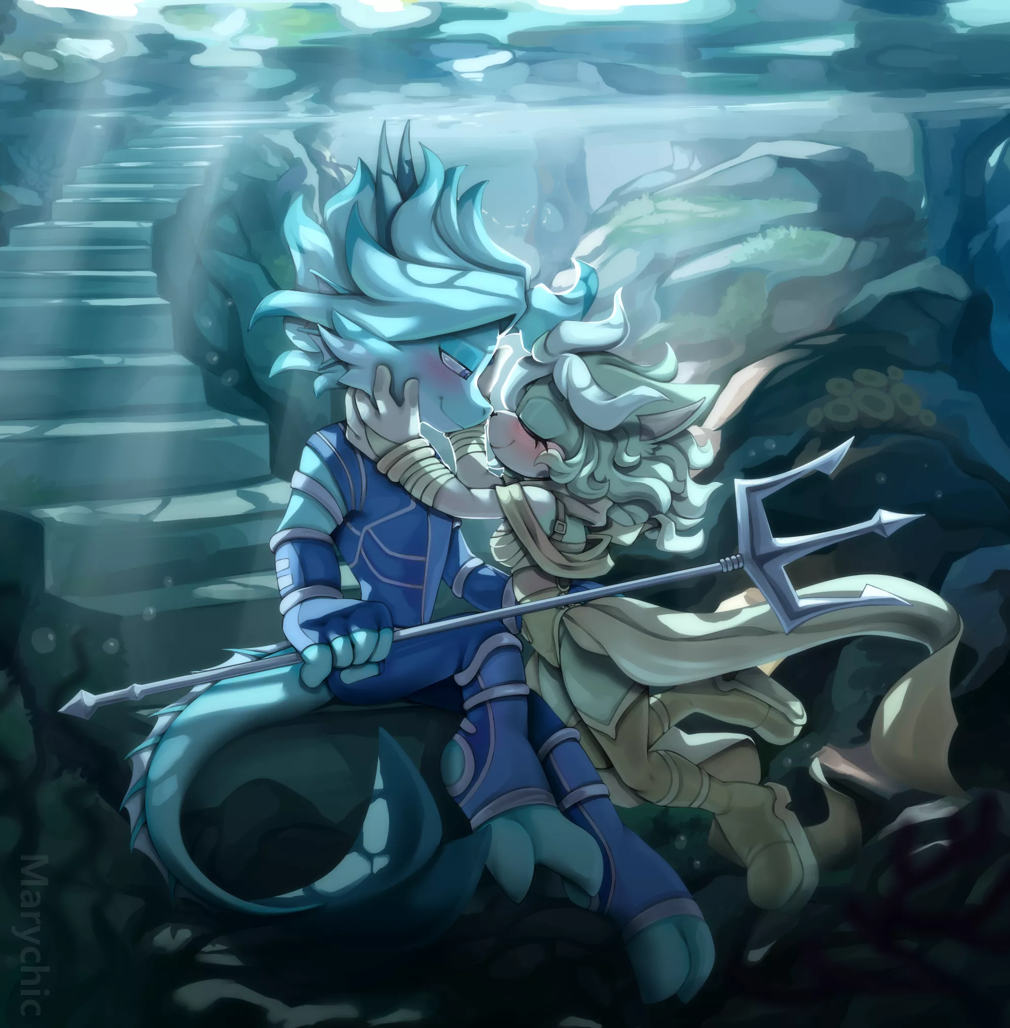 NEW BIG COMMISSION DONE!!! This time is a san valentin commission of this cute sonic FC couple underwater x33 I hope you guys like it <3 (Art made by Marychic3908) posted by Marychic3908