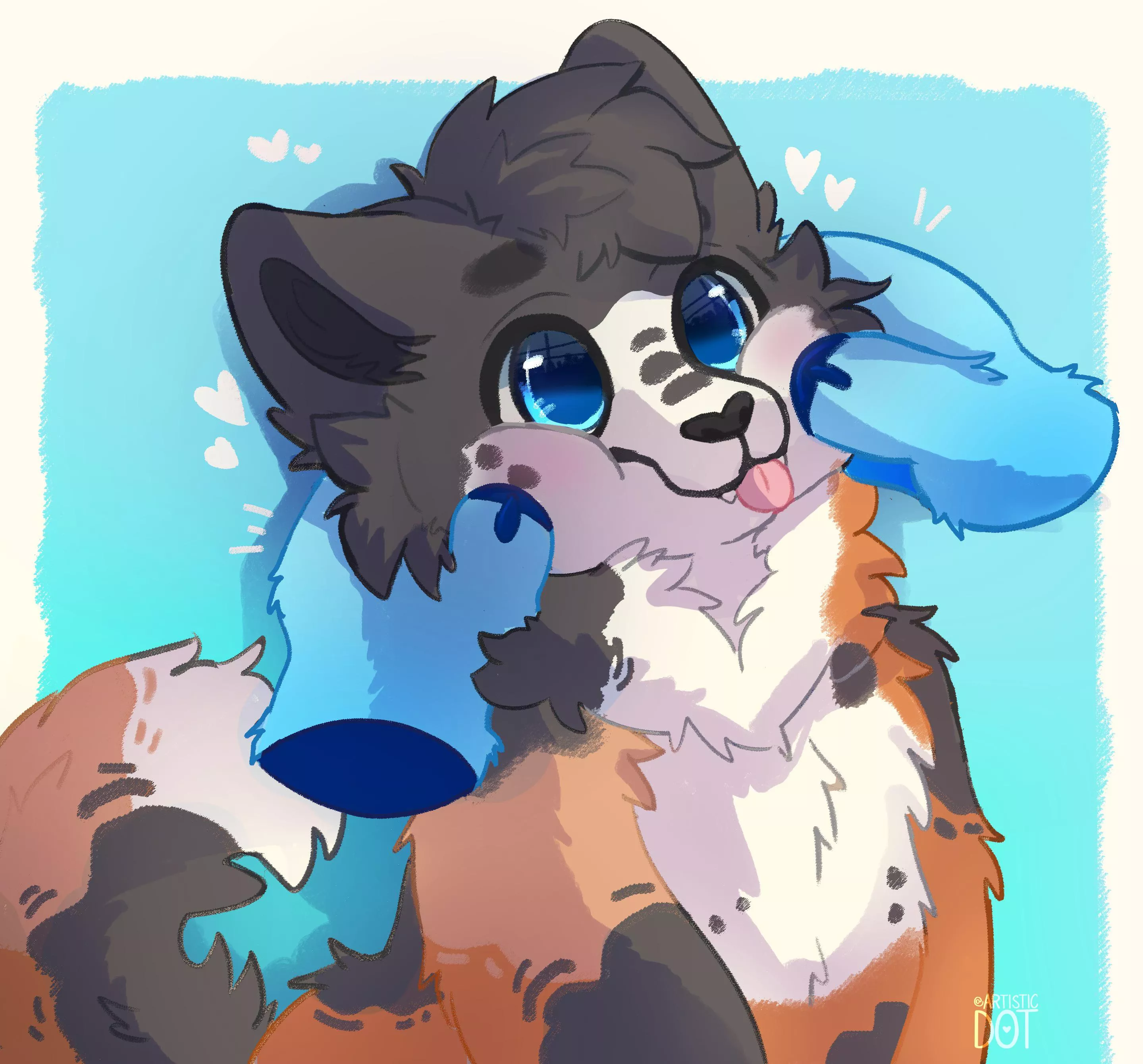 Squish the meow meow! (YCH) / @artistic_dot on twitter posted by artisticdotuwu