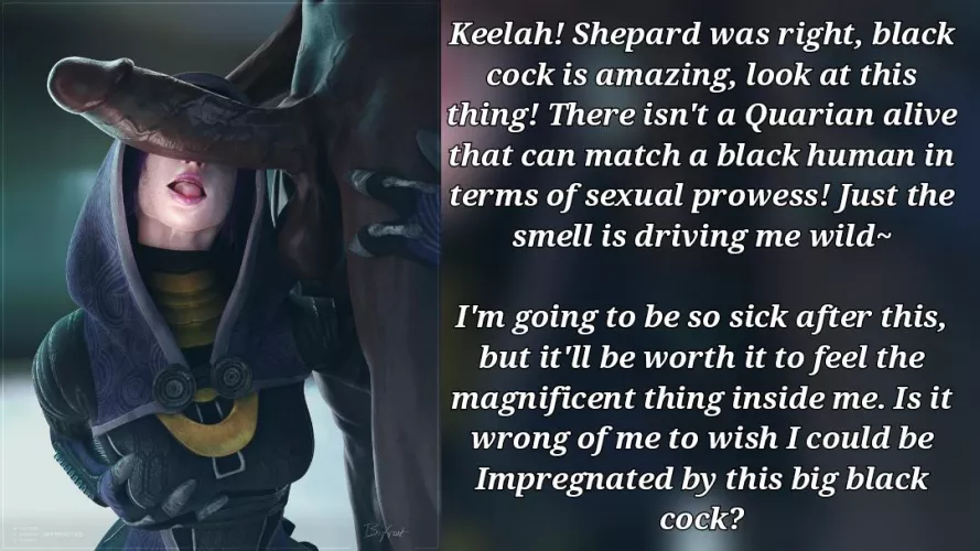 Tali's first black cock. [Artist: Bifrost3d] [BBC] [Mass effect] [penis awe] [interspecies] by Strangetastes2021