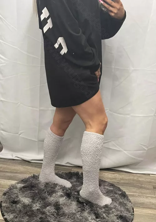 who would love to cuddle up to these fluffy knee highs at night? 🥰 by YourGoddessHarper