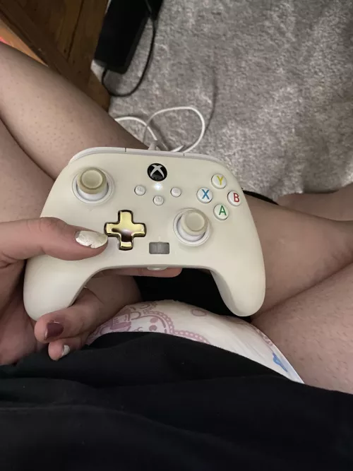 Anyone wanna be diapered and play xbox together? 🥰 F25 OC by wedgieofdoom