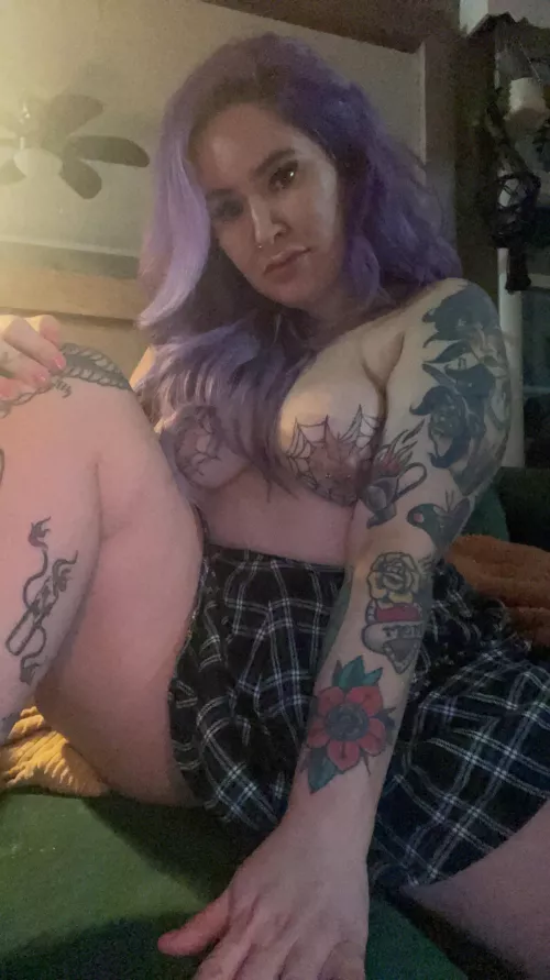 Not wearing panties under this skirt 🙊 by Noire_Bettie