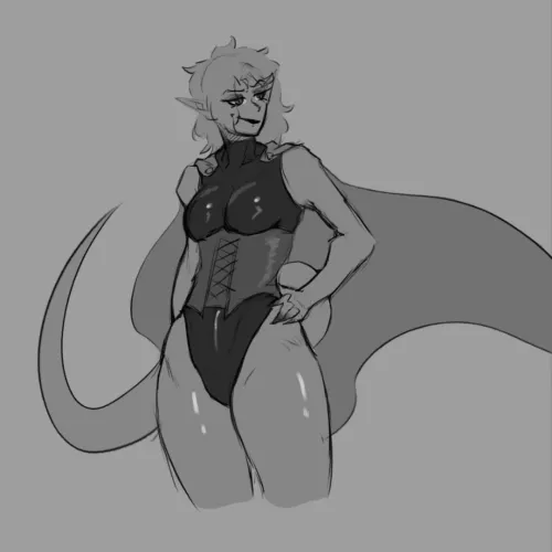 Our DnD BBEG in well fit clothing by YArtComs