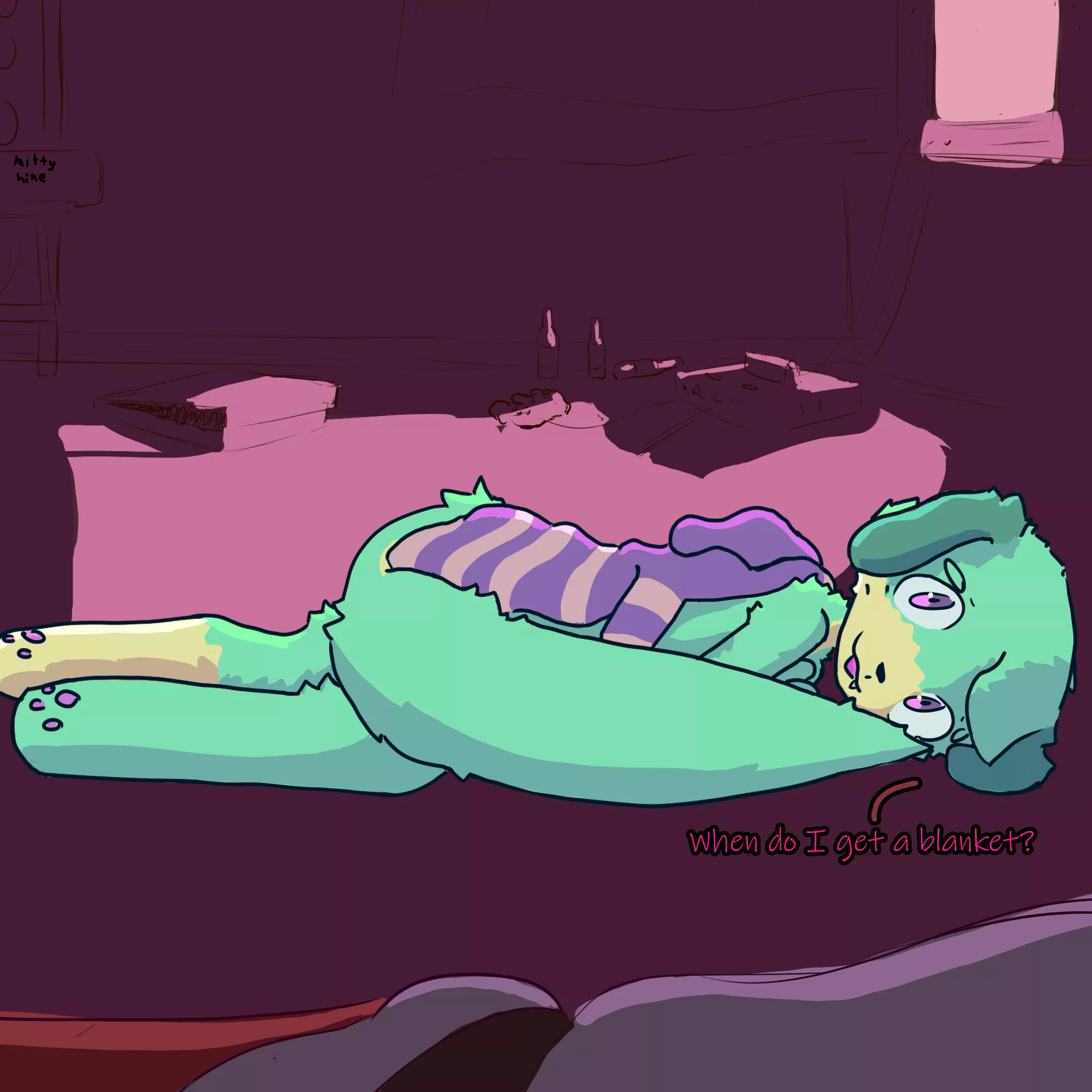 Pov: You didn't give him a blanket!! (my art) posted by Kittyhike