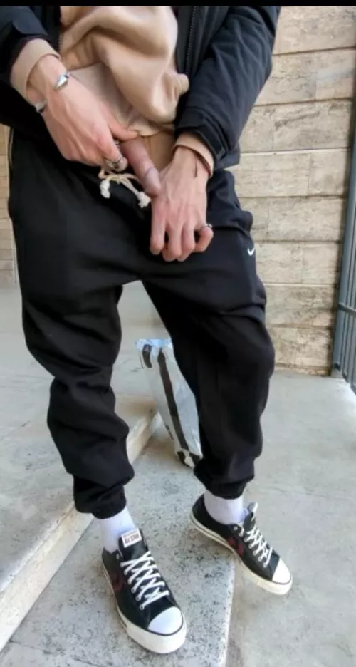Showing my dick in public after buying a new pair of converse 👟 by MessyTop23