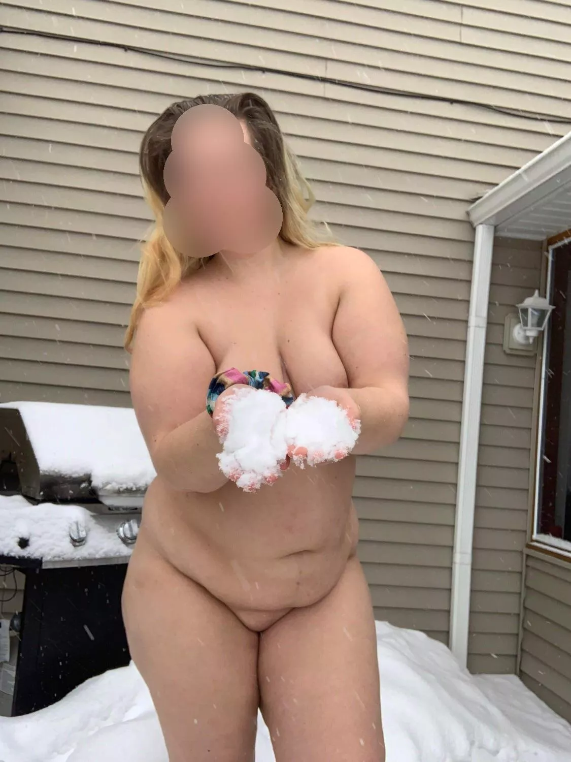 Would anyone care for some snow? Hubby wanted some snow cream. posted by lonesomewolf007