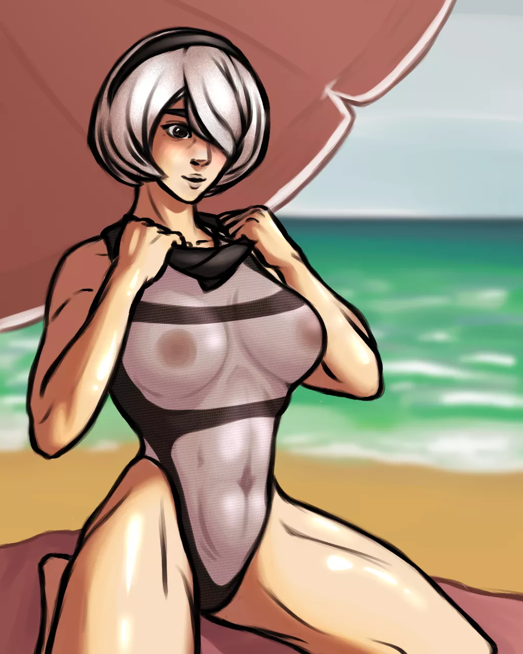 2B unmasking before going for a dip.(by me: thereniramen) posted by Ok_Designer3102