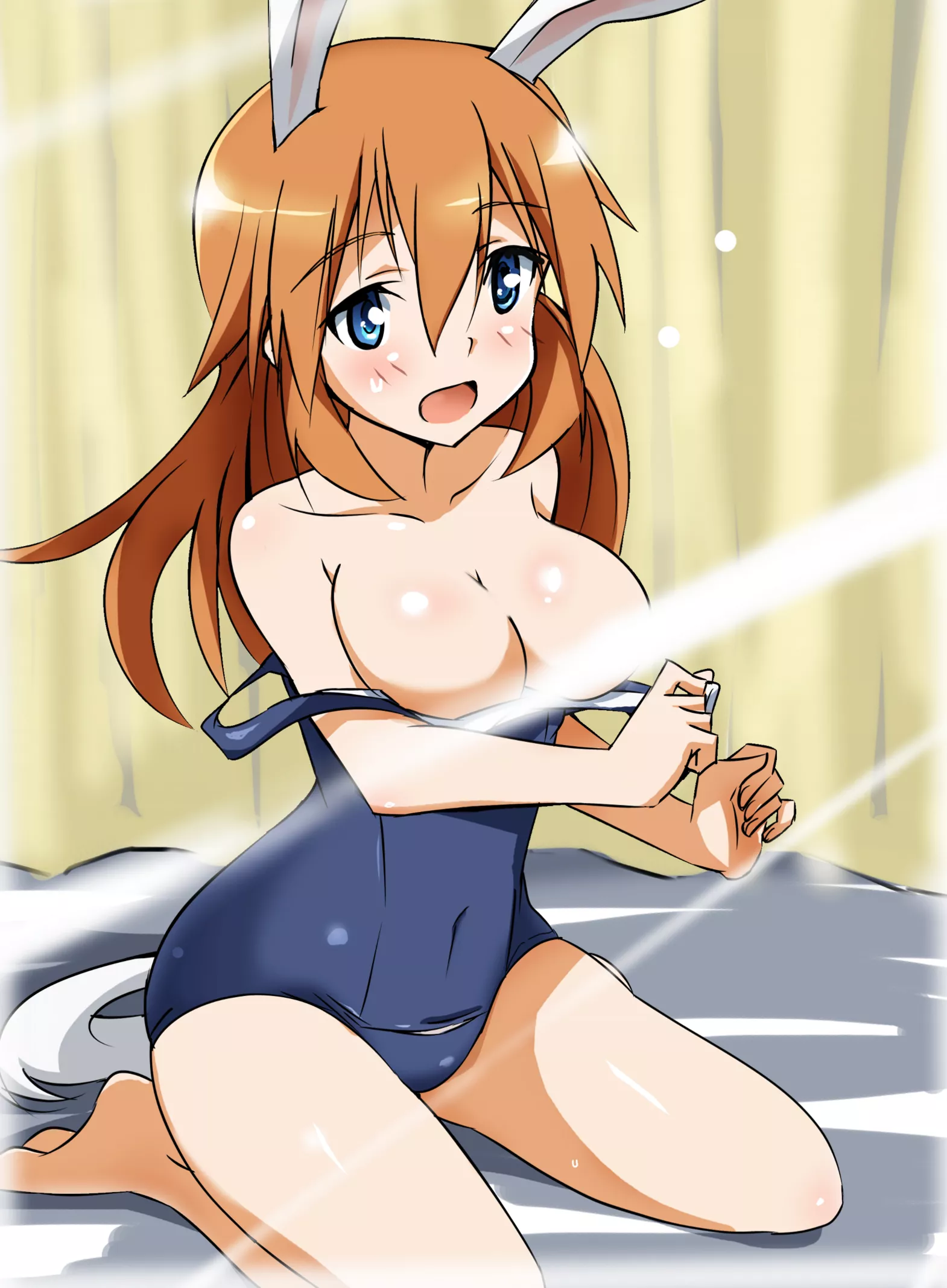 Charlotte E. Yeager Show Off her Boobs in School Swimsuit [Strike Witches] posted by ecchi_neko