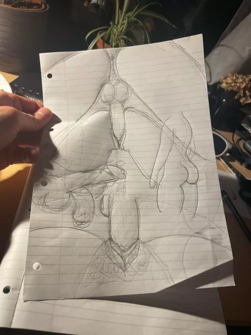 Doodles on the bus home to relieve tension by StudentNerd1