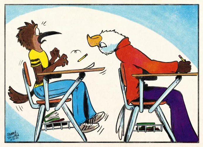 Haley Demonstrates her flexibility by scaring Joey with it 😂 by SammyShizzard