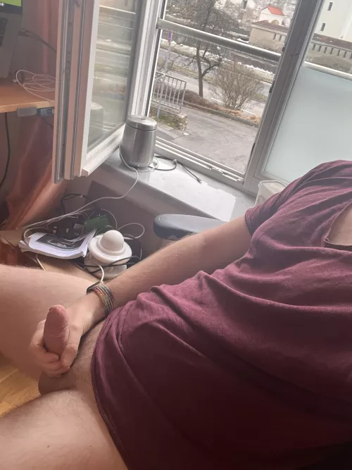 Jerking off in front of the open Window by GayEdger97