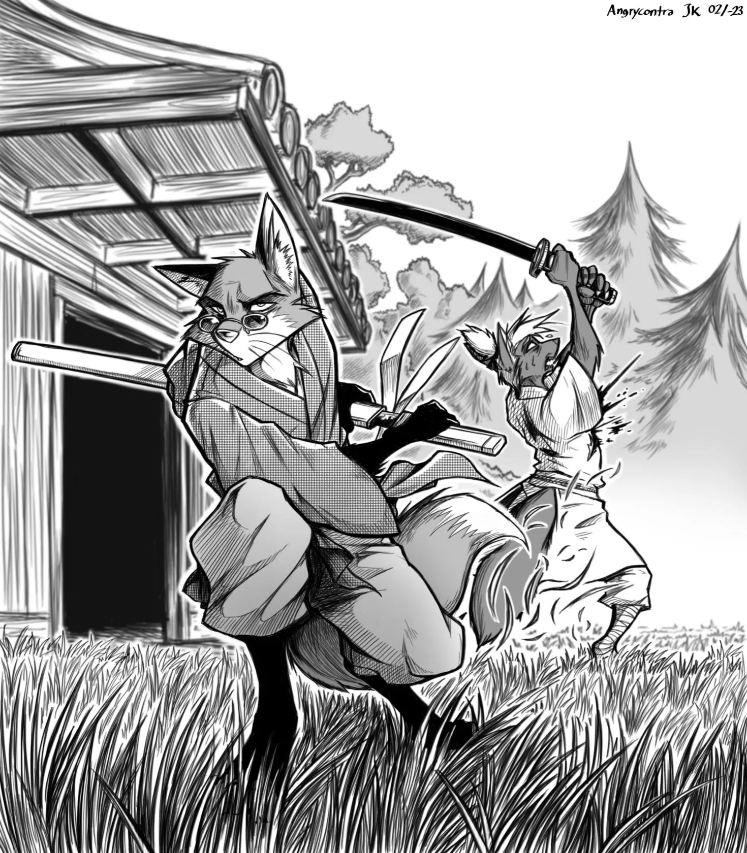 Ronin Fox Duel (Art by Angrycontra) posted by Angrycontra