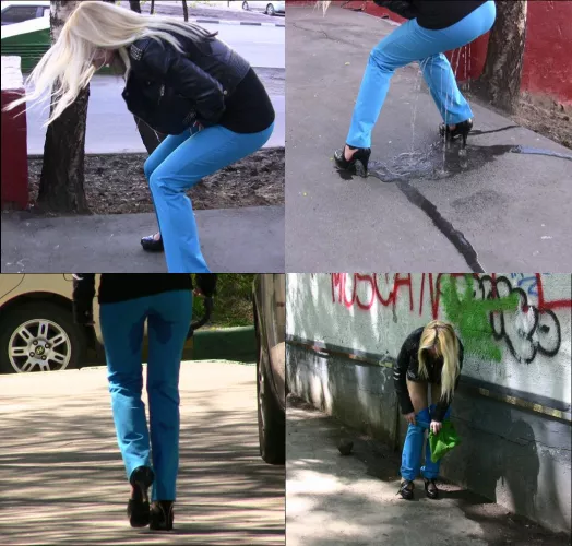 Wetting Classic -- Kate loses control on the sidewalk, becomes a mainSTREAM meme by TGTThrowaway1219