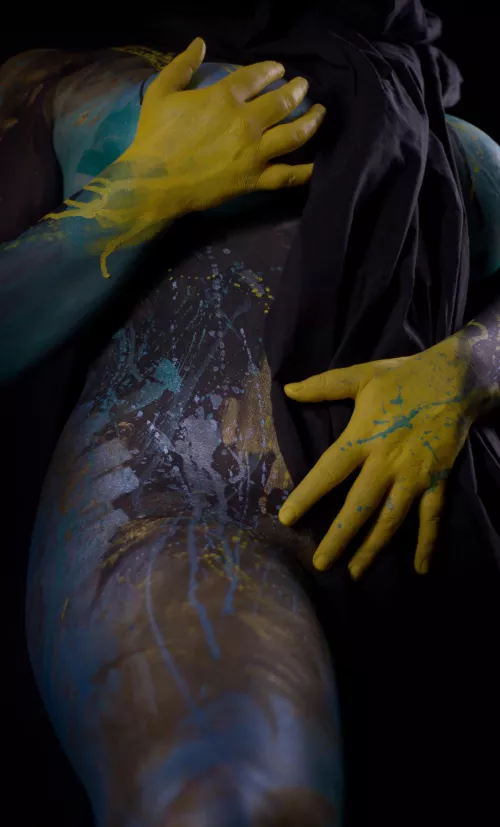 Yellow bra and panties by paintedskingrace