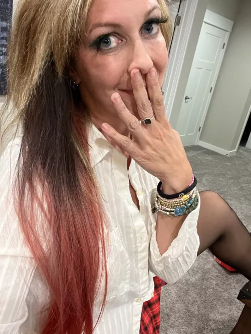 Feeling a little shy, but here's a leg tease... by Lady_Ruby41