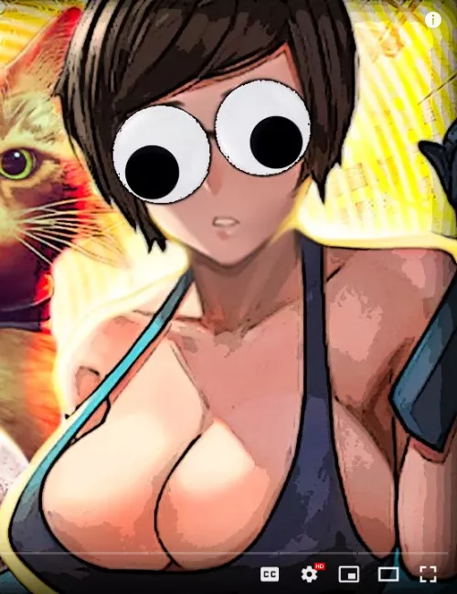 LF Color Source: Short Hair, Huge Breasts, Cleavage, Black Hair, Gloves, Exposed Shoulders, Open Mouth by MrEMeatshield