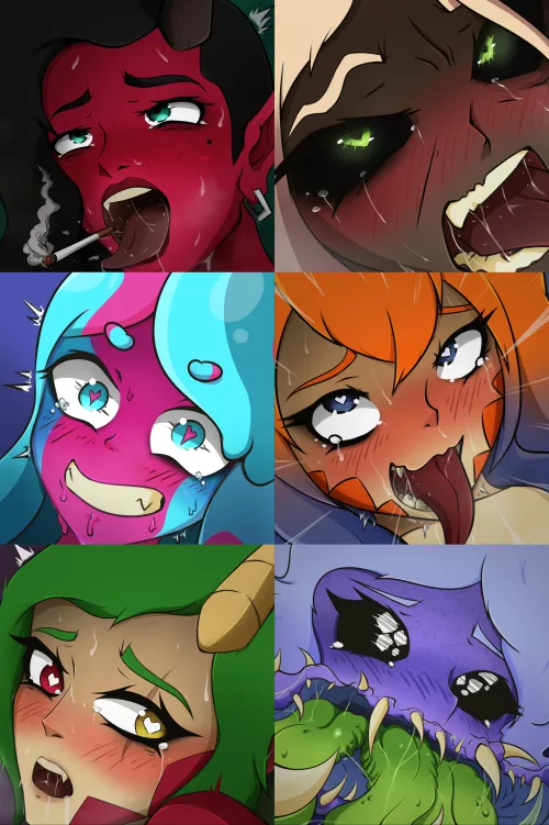 Made some Monster OCs Ahegaos by Benjo_Spaget