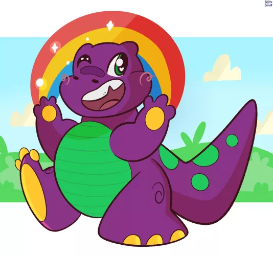 [OC] Barney!! 🌈💜✨ by sp00kypenguin