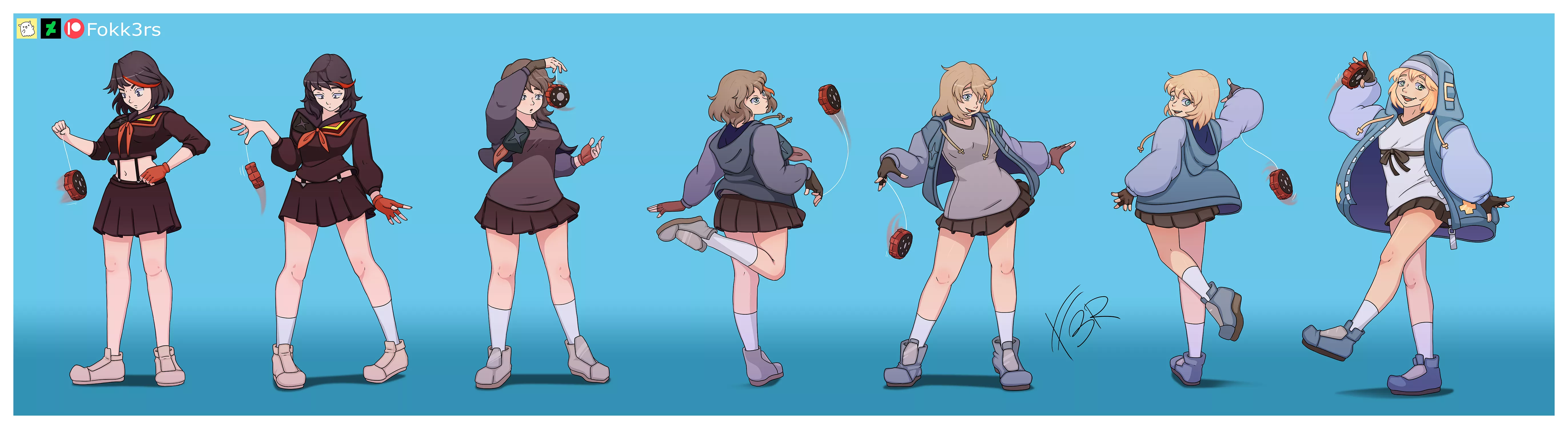 Ryuko to Bridget (Ryuko (Kill la Kill) -> Bridget (Guilty Gear), FTF) by Fokk3rs posted by Princess_Viola