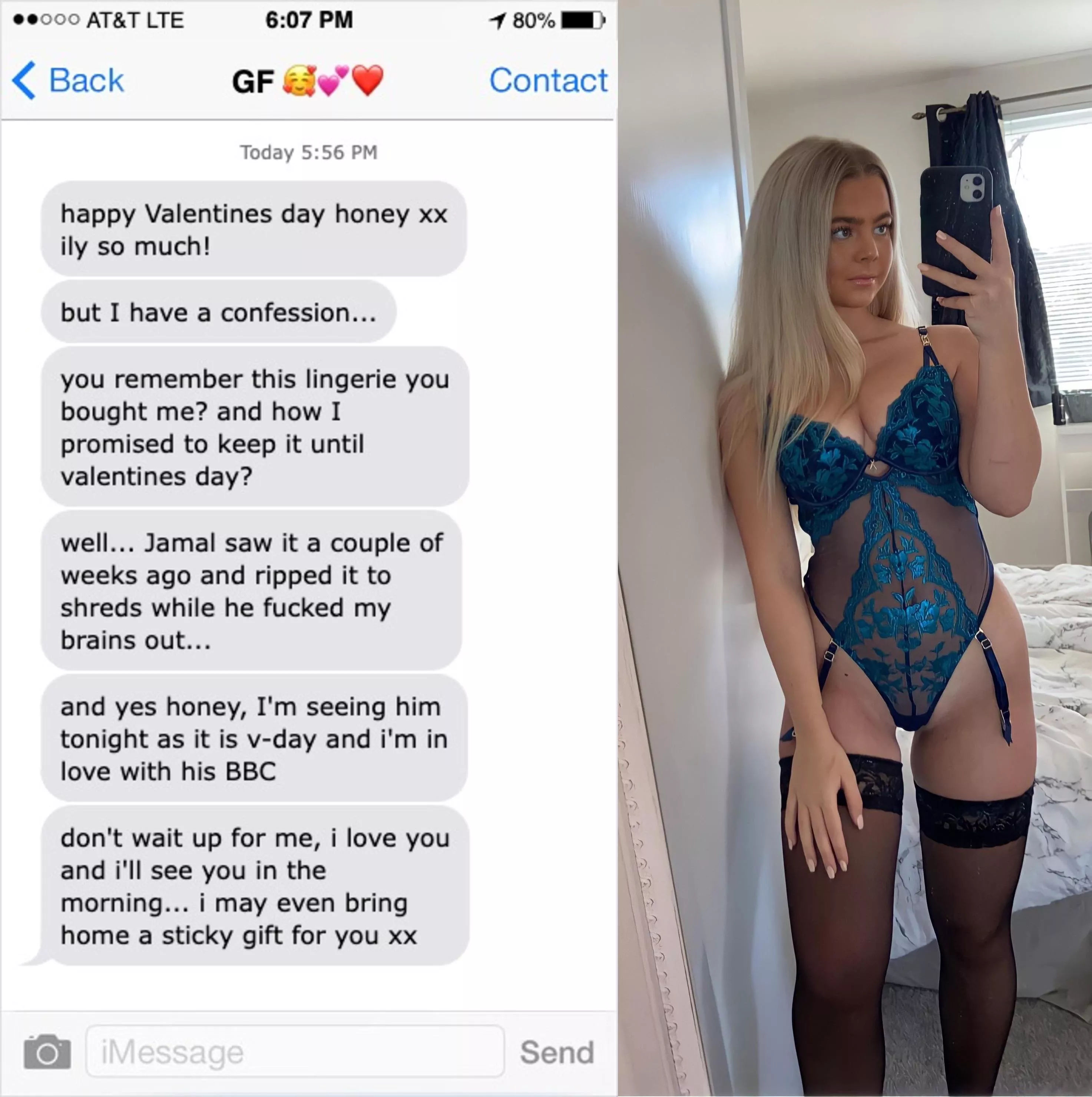 Valentines day plans… posted by SPcuckold72