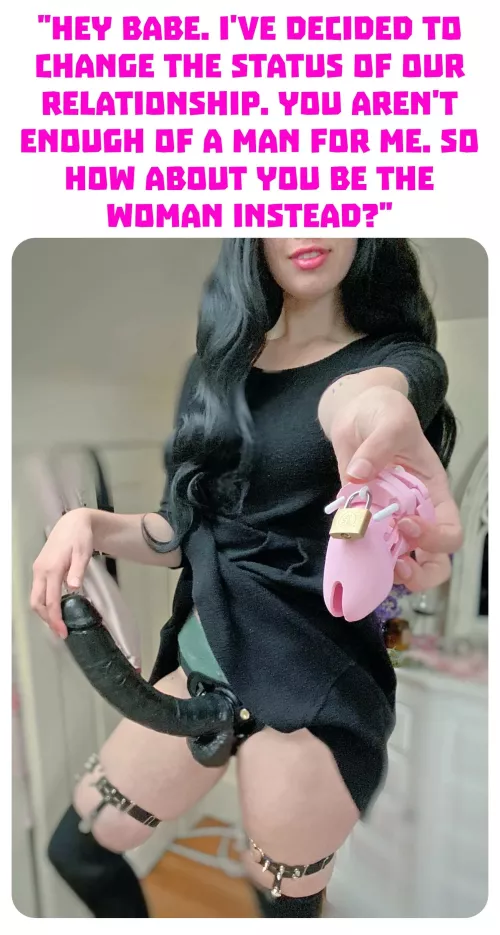 Your wife has had enough of your small dicklet that had never given her an orgasm. You better learn how to cum from anal only as you'll never be about to wank off again! by ApadravyaBrit