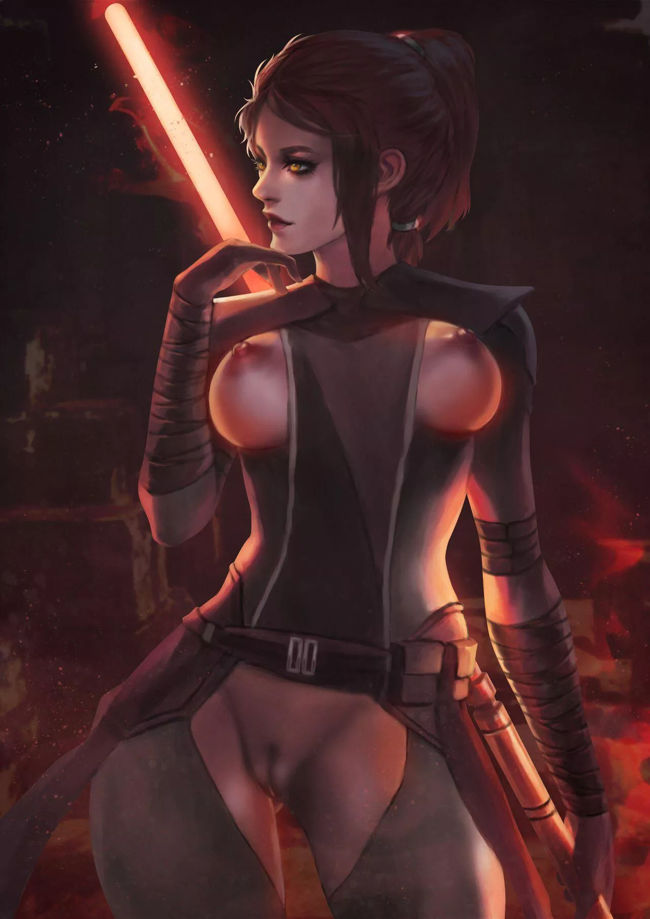 Bastila Shan is showing off her new dark side outfit (Monorirogue) [Star Wars] posted by LetsHave_SomeFun