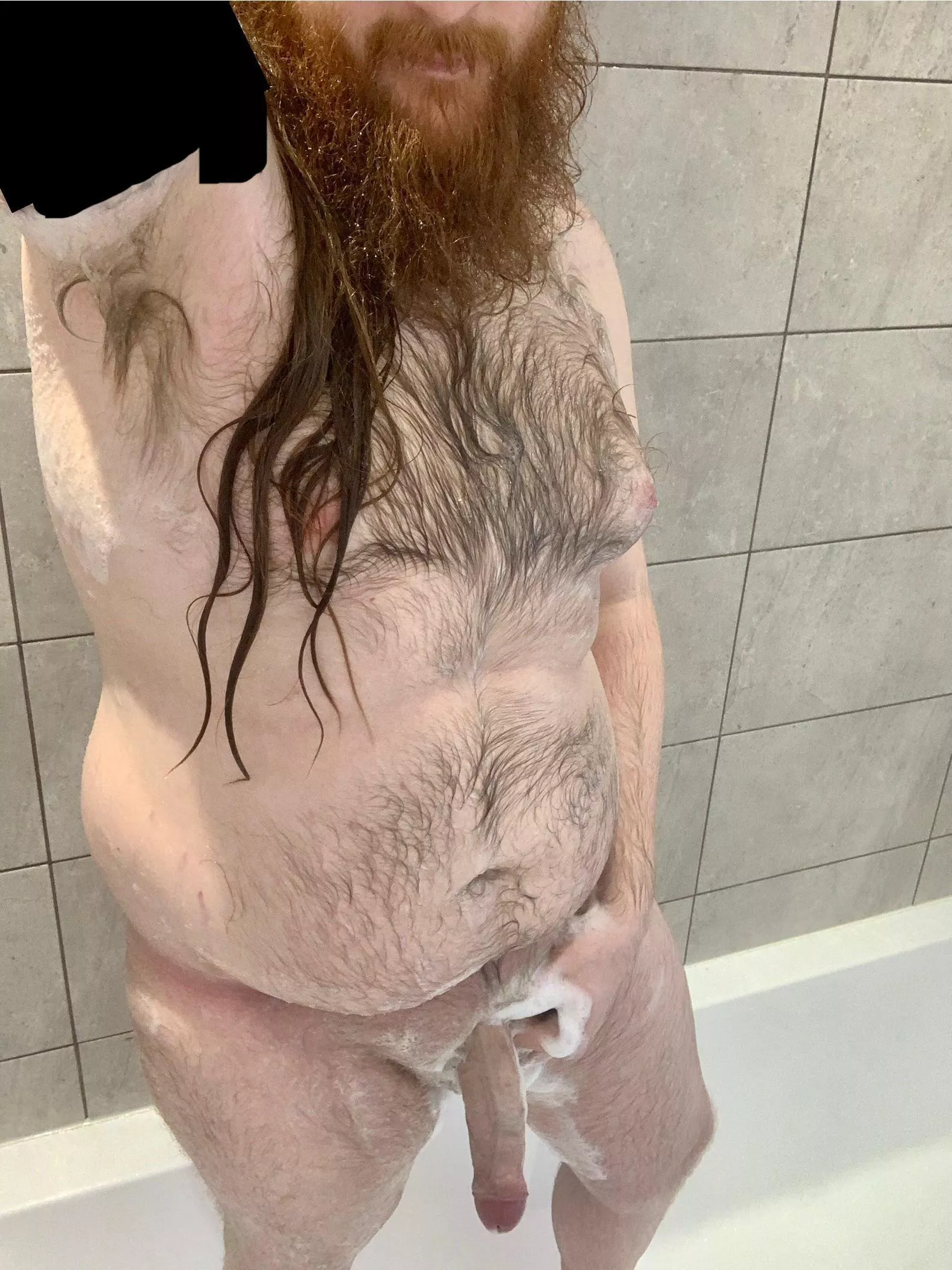 Care to join this ginger bearded chubby dude in the shower? The water is warm and the company is good ;) posted by FuzzyChubbyDude