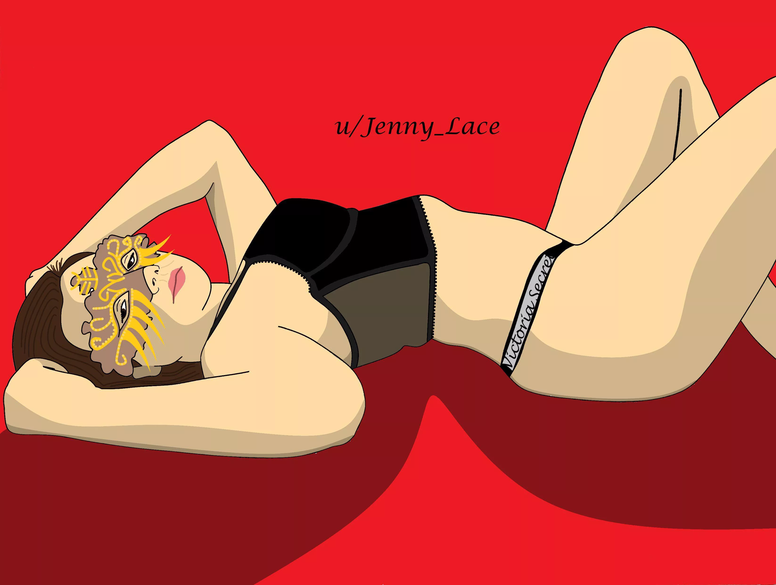 Drawing of u/Jenny_Lace, by me posted by Blaze2610