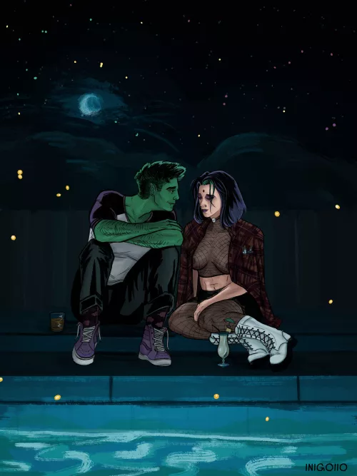 Love is in the air for Raven and Beast Boy (inigoiio) by diegoiio