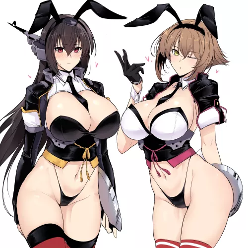 Nagato & Mutsu are ready to serve you [Kancolle](halcon) by namiaiman
