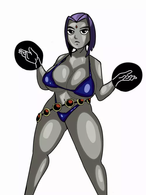 Raven a little underdressed (art by me) by Ahhhhh24680