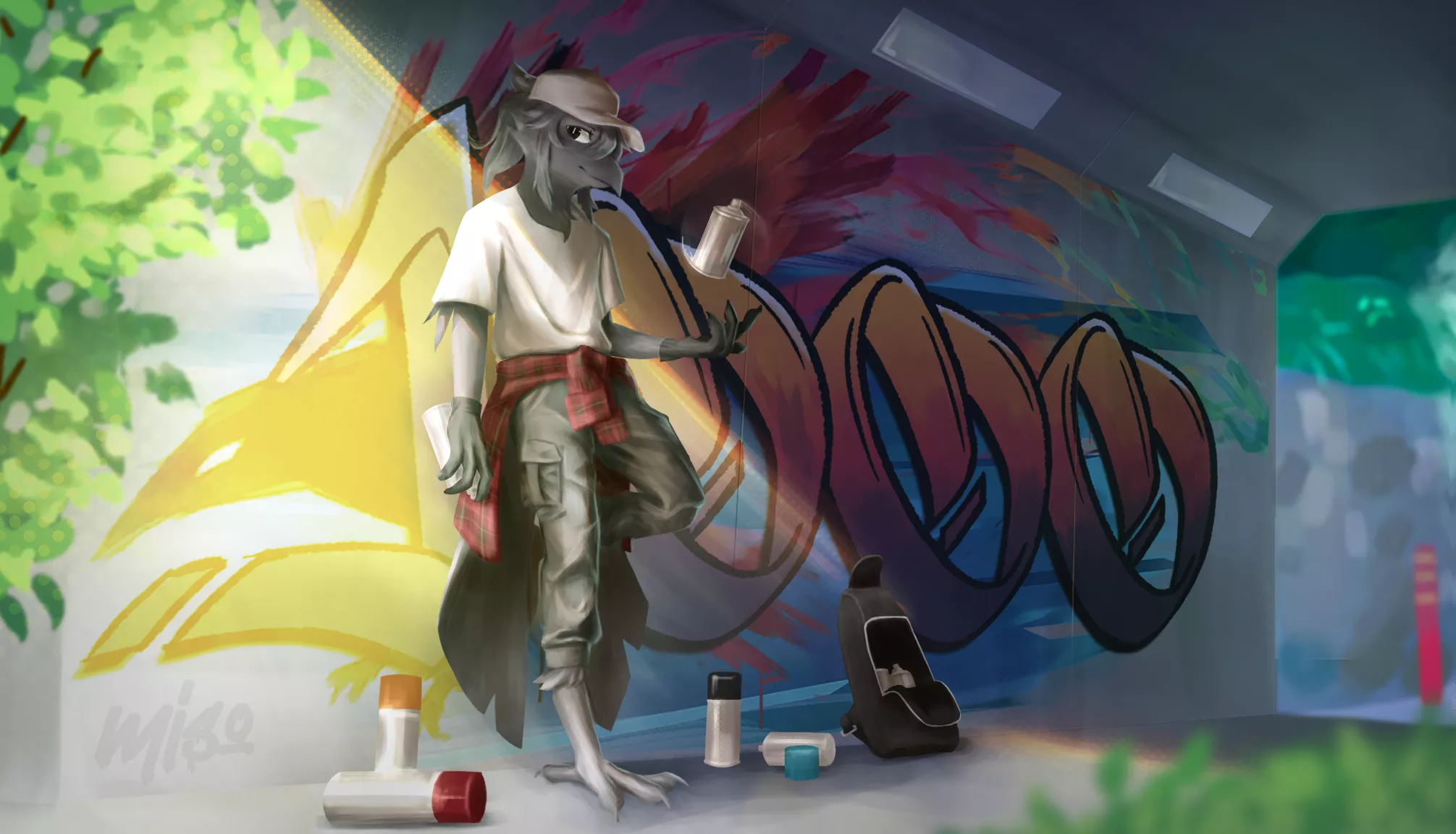 Graffiti (art by me @karasumisso on Twitter) posted by KarasuMisso