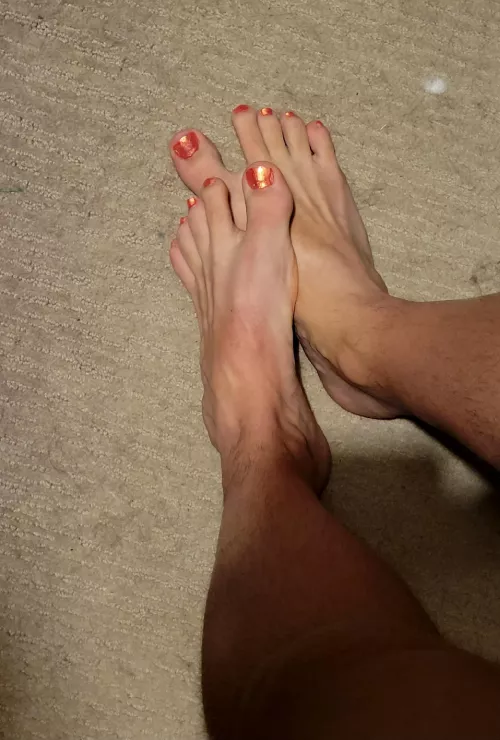 I just enjoy seeing bright colors on my feet every morning by mnmduo