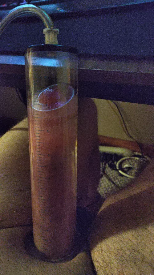 It's no cocktail of olive oil and circulation boosters, but baby oil is a good pumping medium all the same! by Embiggified