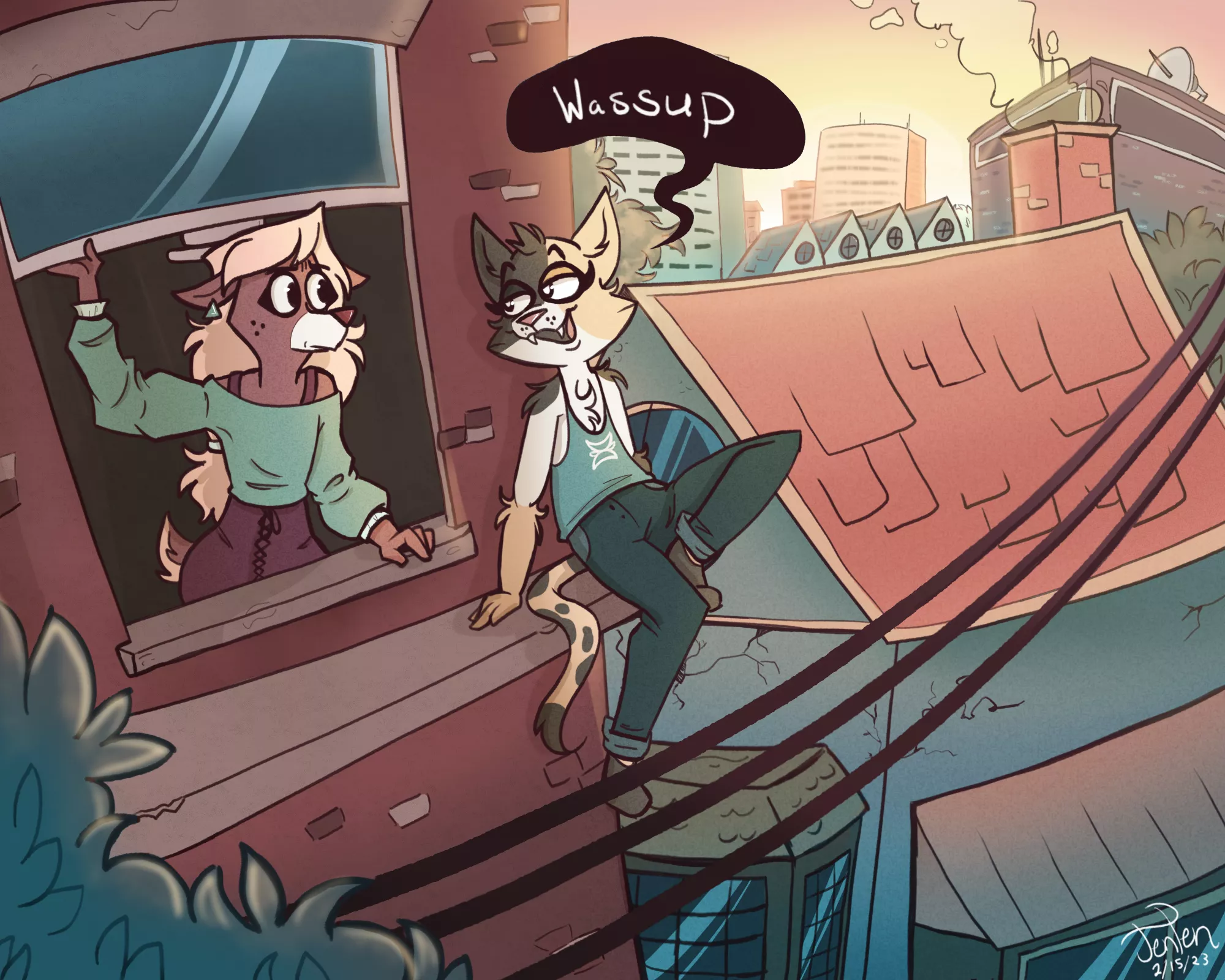 I've been really invested in the game NITW and how they color their backgrounds. I decided to reference them when coloring this drawing. I think it turned out nice, but I'm open for critique :) posted by Jenpen_productions