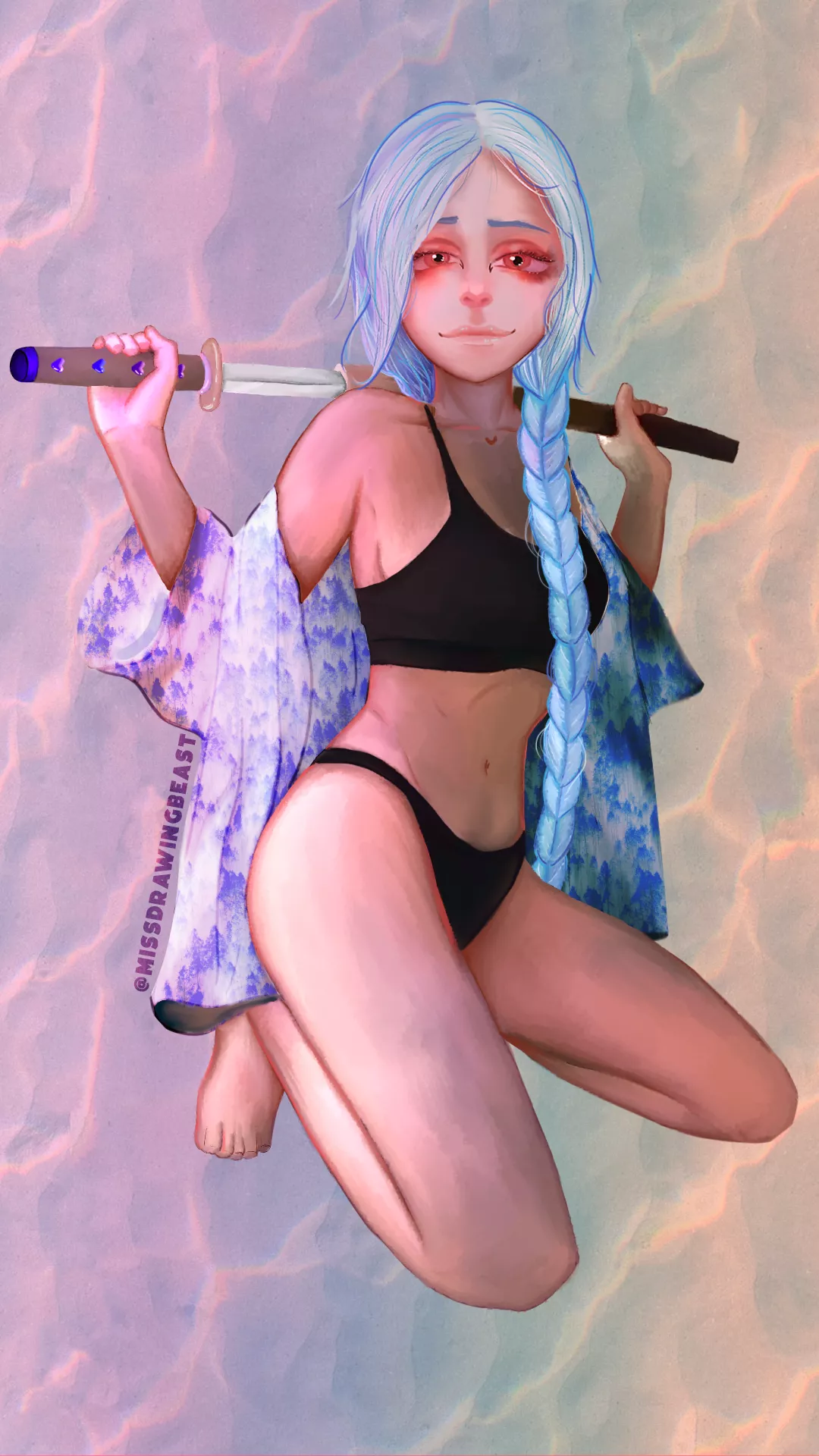 Jinx in Kimono (Miss Drawing Beast) posted by missdrawingbeast