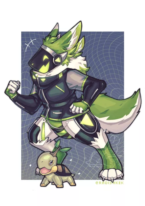 Protogen Comm! Did this piece awhile ago for a friend of mine during a local event [Art by me @radishkek] by radishkek