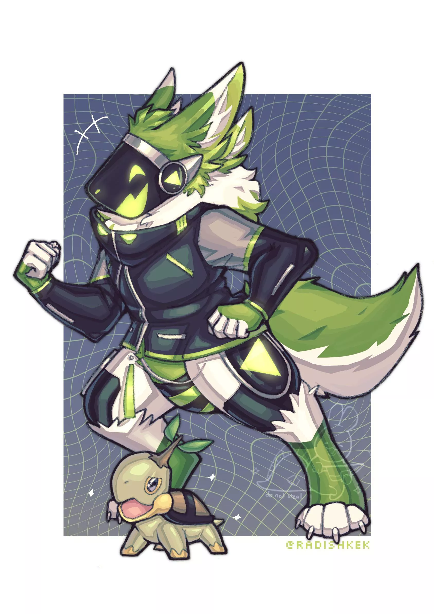 Protogen Comm! Did this piece awhile ago for a friend of mine during a local event [Art by me @radishkek] posted by radishkek