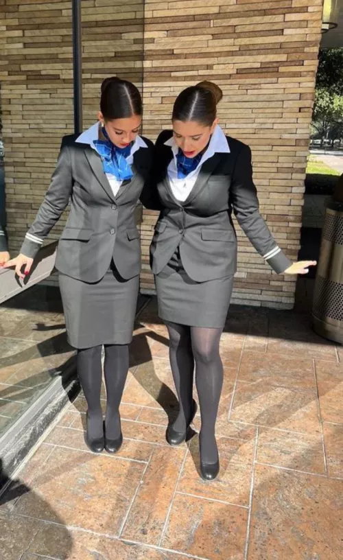 When you got your private jet, you hired two of your favorite stewardesses to work your flights. As appreciation, they love ropes of cum over their nylons. by SECsimp