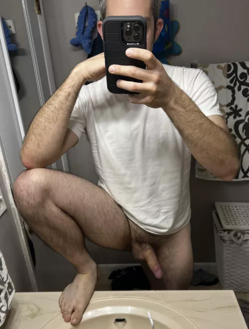 [42] Bottomless in the bathroom by RoughGentleman1980