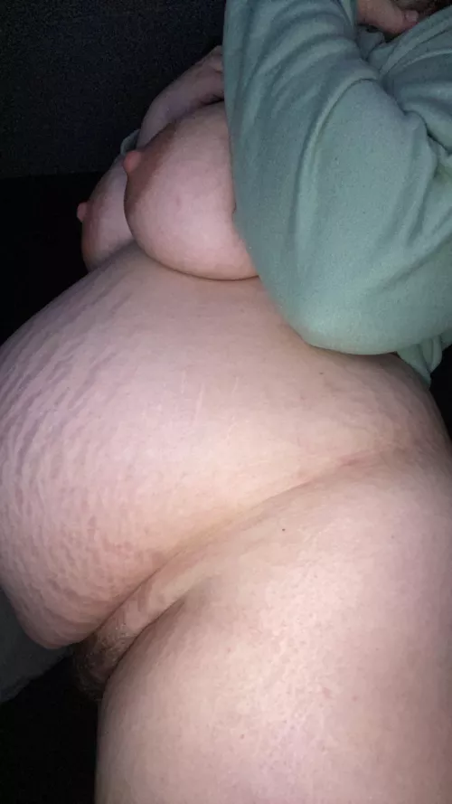 beautifully stretched out 😏 4 more days of my belly by InternationalWin9591