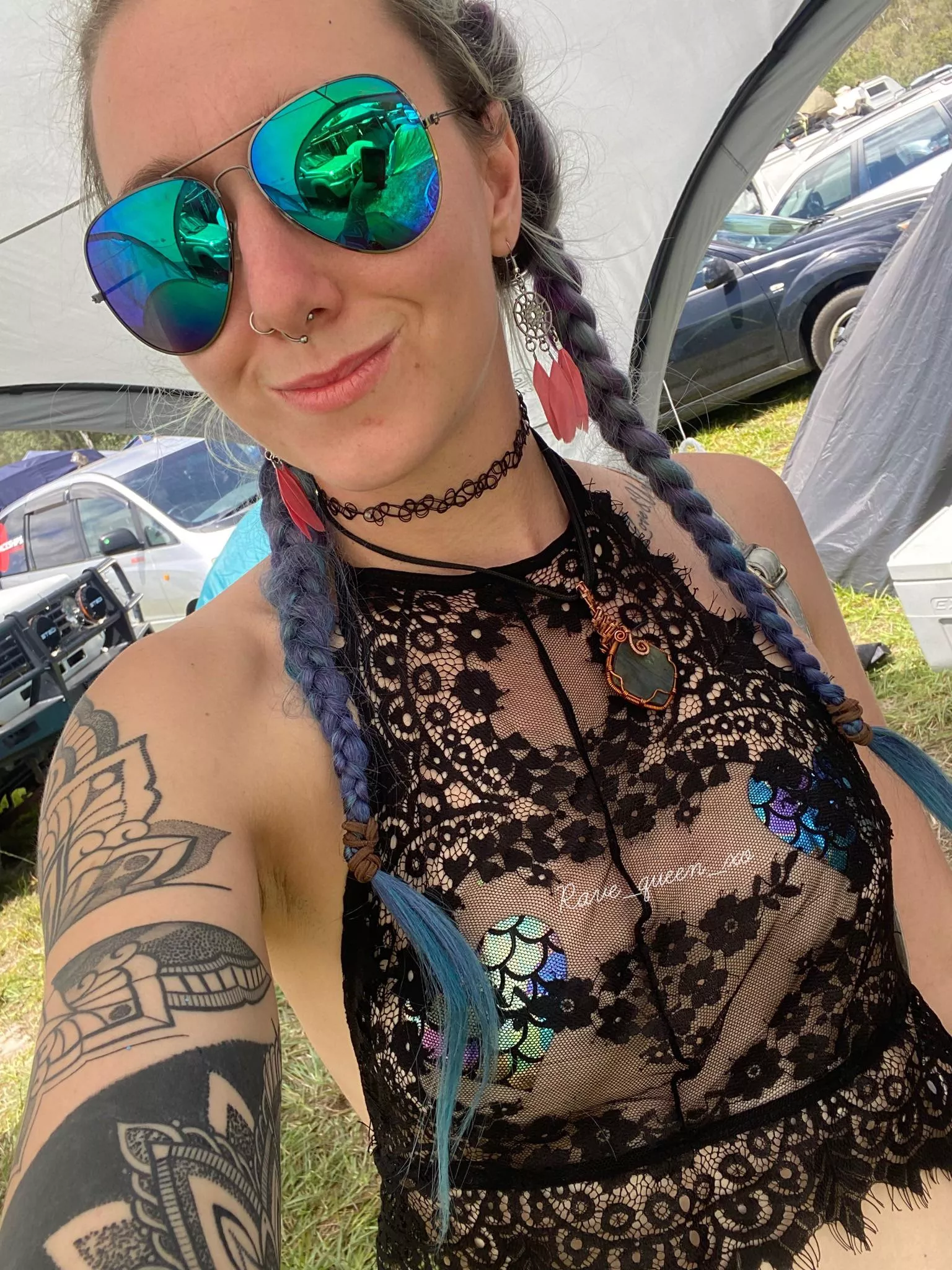 Happiest at a bush doof 😈🥰 posted by Rave_queen_xo