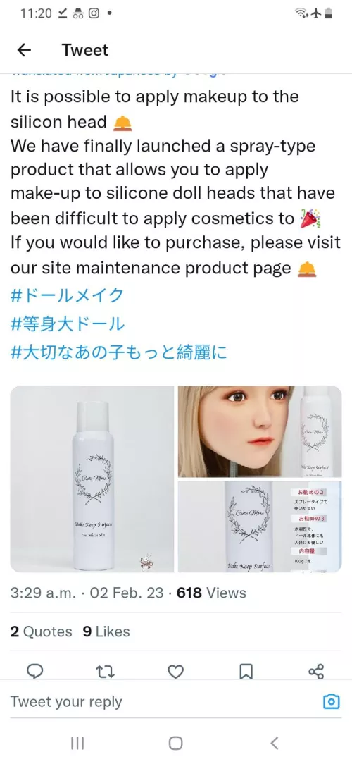 has anyone tried this? a base layer for makeup on silicone dolls? wrdoll website by Kichan25