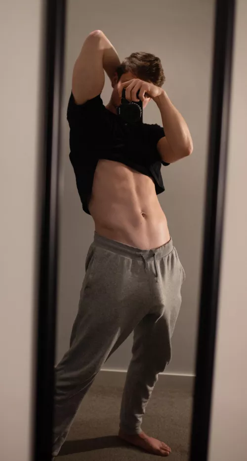 My big young cock trying to bust through my sweatpants by Maple_Cock