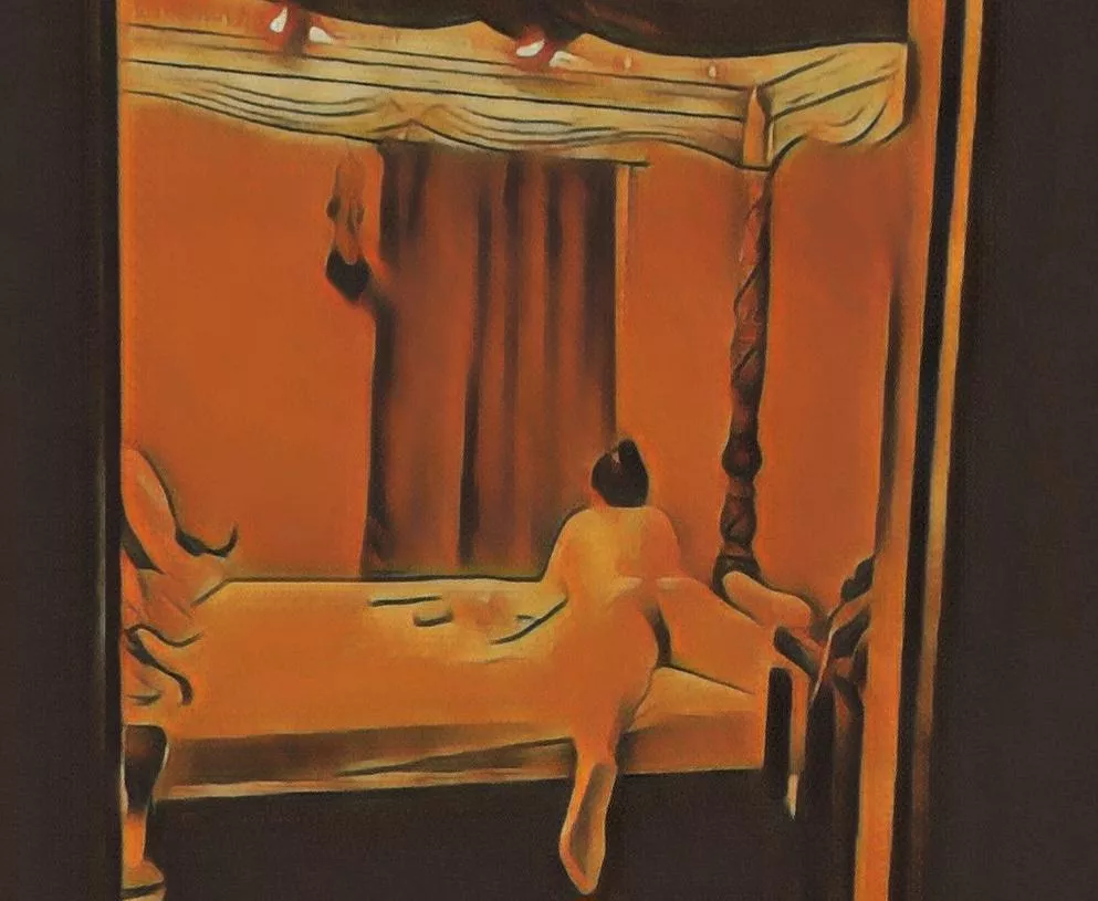 My Wife, on our bed posted by MynsfwSelf8