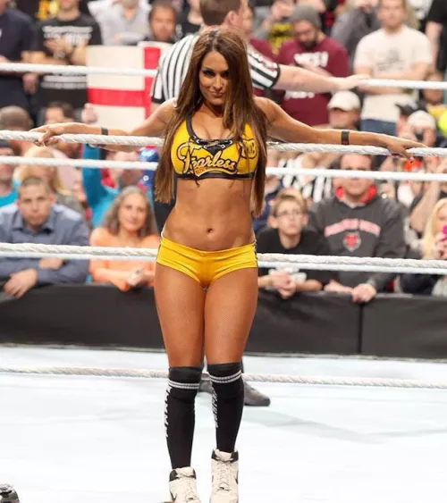 Nikki Bella in yellow ring gear by Individual_Trainer_6