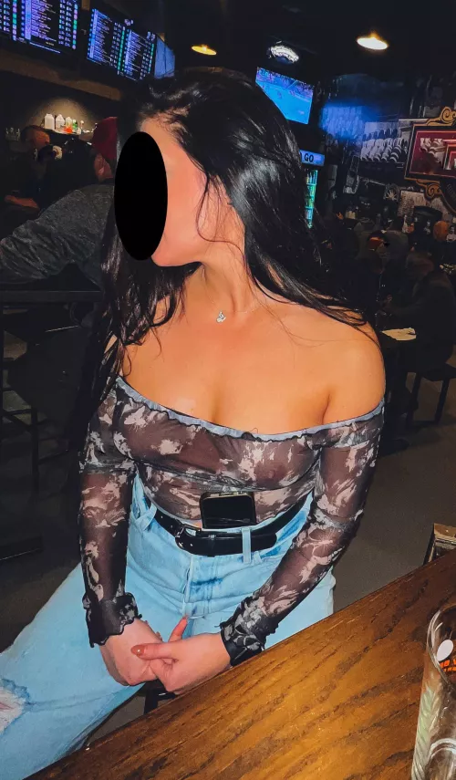 Out for beers in a sheer top by Imaginary_Plan1345