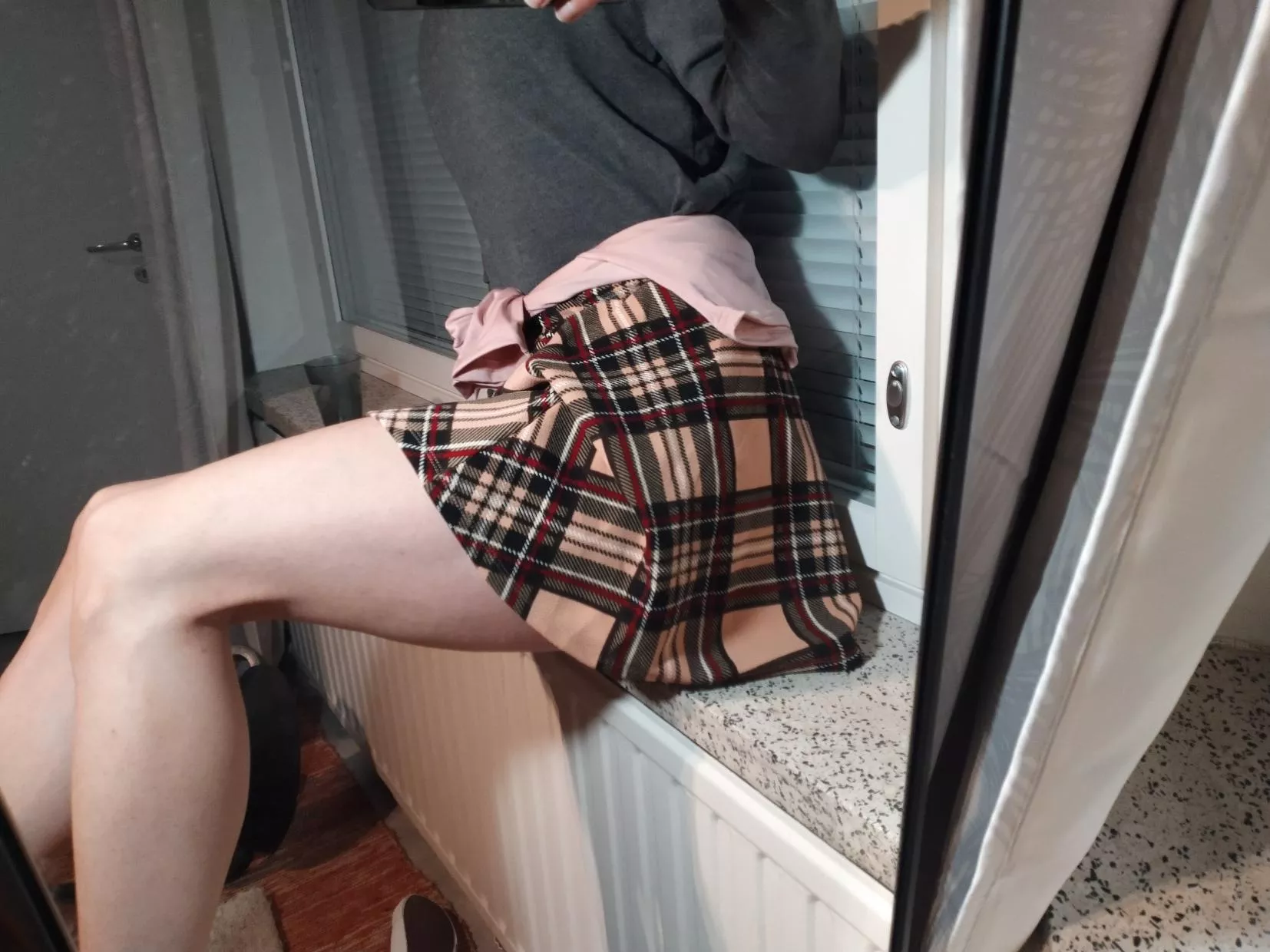 Trying out skirt. Feels super nice 💕 posted by e_v_e_l_y_